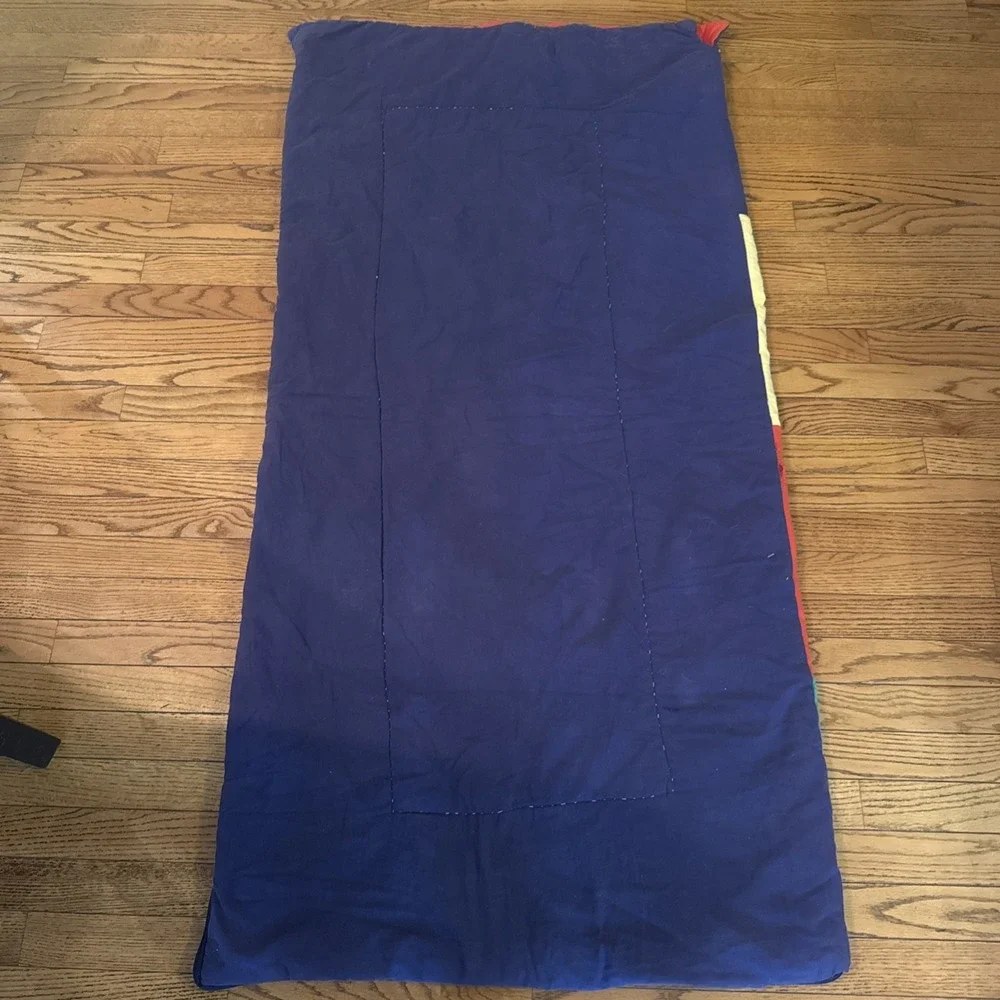 Quilted toddler sleeping bag transportation theme‎ blue green red yellow